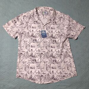 Geek Tropical Men's Button-Up Shirt Black White Sz M NWT "Geeknit" Manga